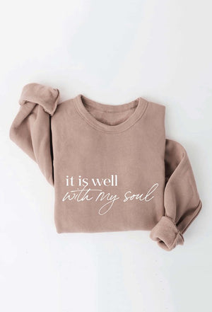 "It Is Well With My Soul" Crewneck in Tan