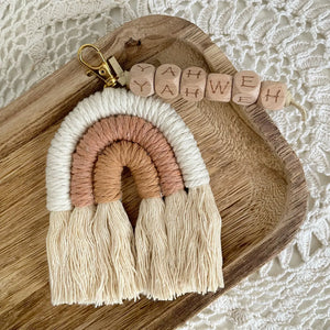 "Yahweh" Macrame Rainbow Keychain