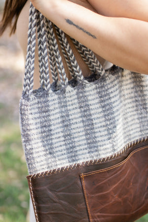 Handmade Wool & Leather Twisted Bag (Patterned)