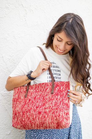 Oaxaca Collection | Genuine Wool Purse in Rustic Red