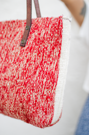 Oaxaca Collection | Genuine Wool Purse in Rustic Red