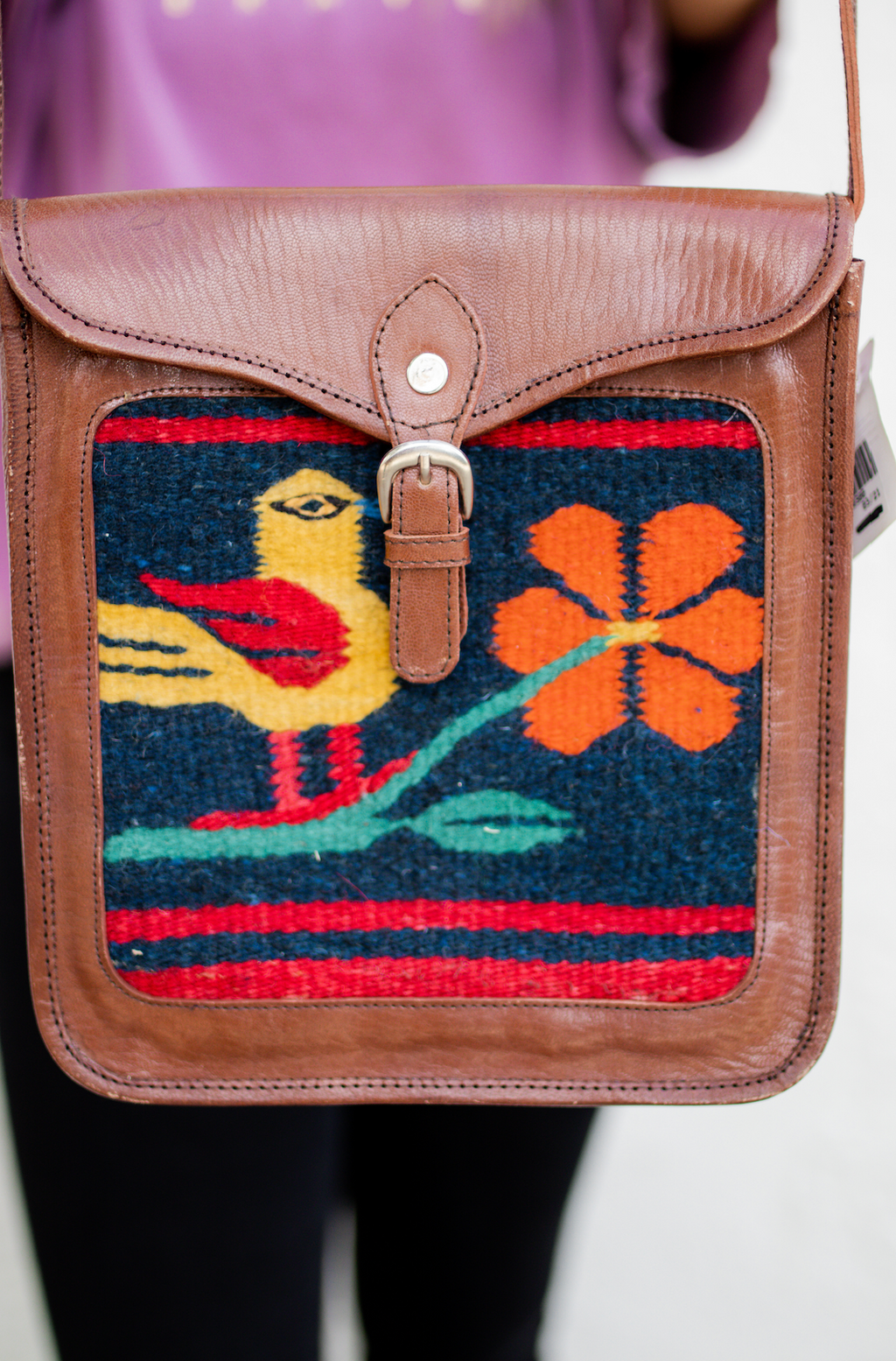 Oaxaca Collection | Patterned Wool & Leather Satchel