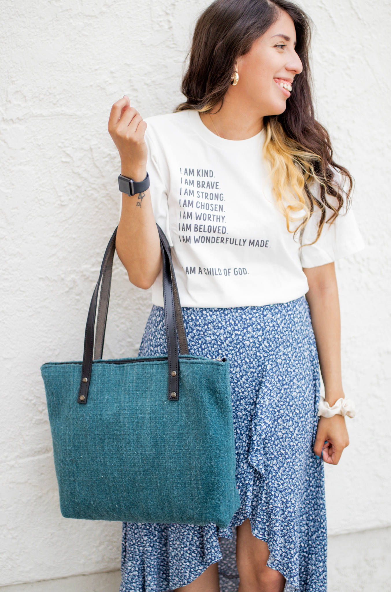 Oaxaca Collection | Genuine Wool Purse in Aqua Blue