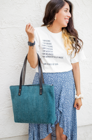 Oaxaca Collection | Genuine Wool Purse in Aqua Blue