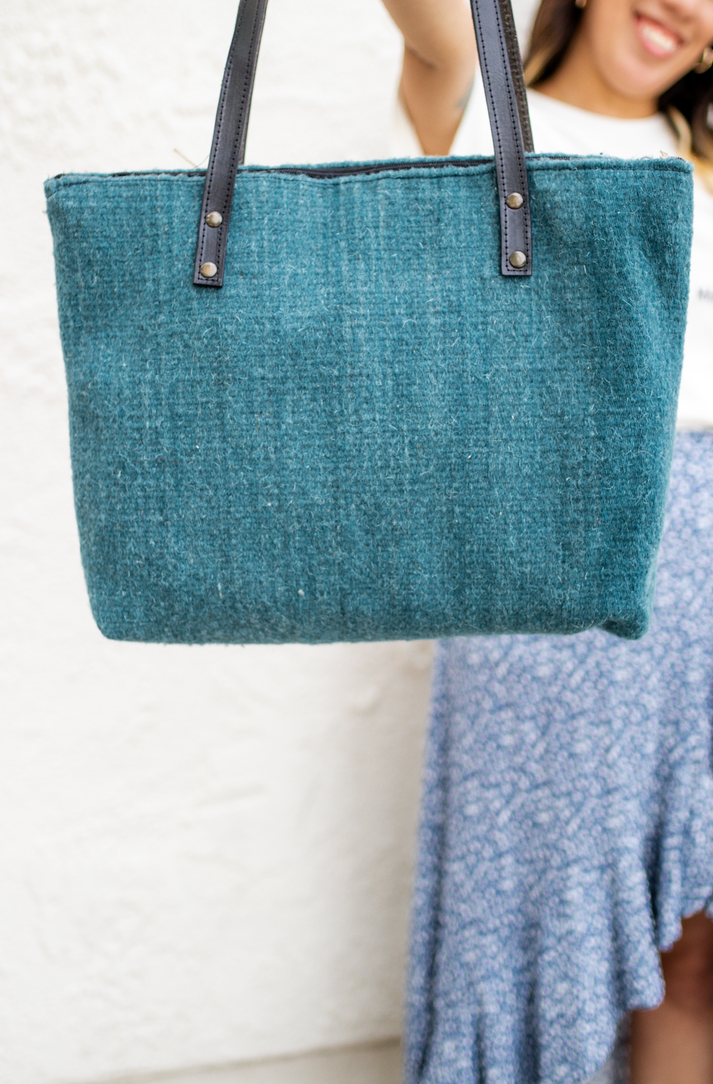 Oaxaca Collection | Genuine Wool Purse in Aqua Blue