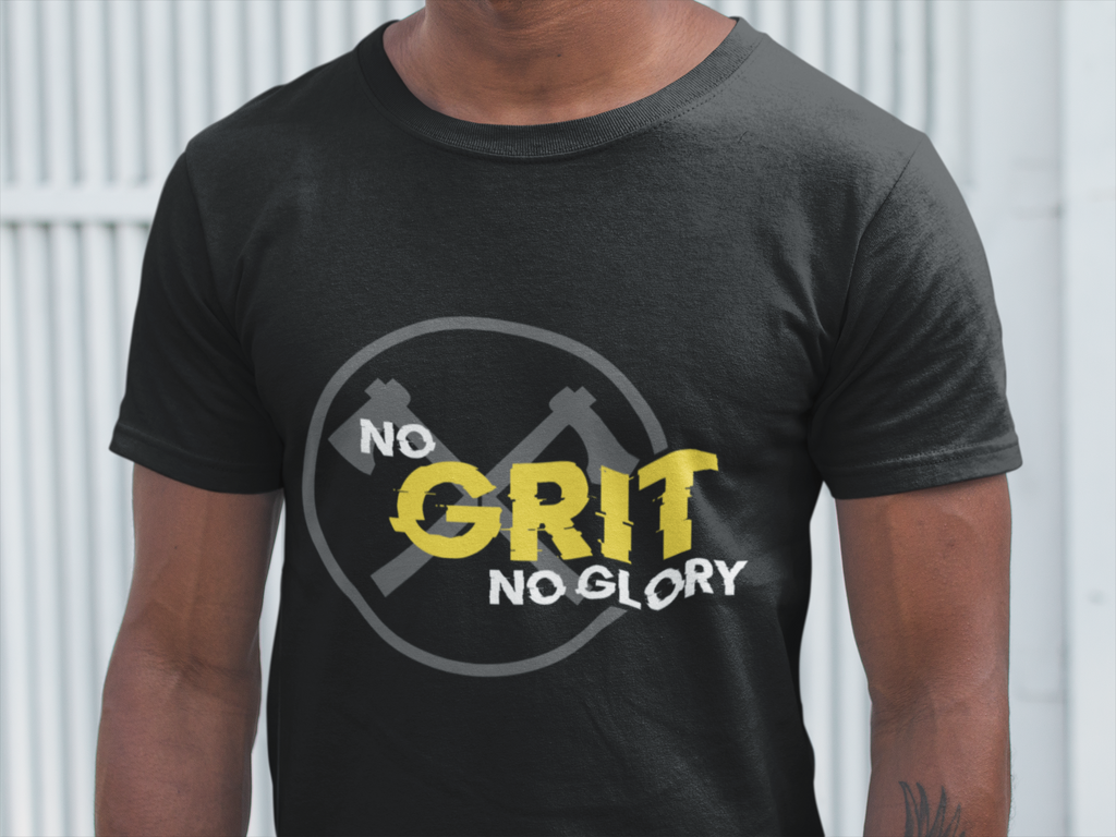 "No Grit, No Glory" Tee in Black